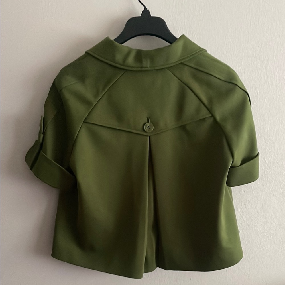 LOFT Green Cropped Blazer - Picture 2 of 4